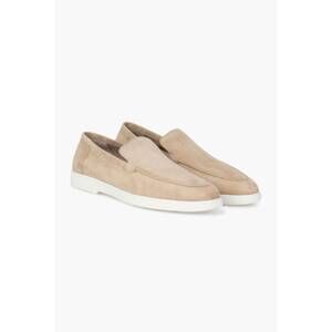 NEW FABIANO RICCI women's reverse leather loafers in beige